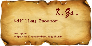 Kállay Zsombor névjegykártya